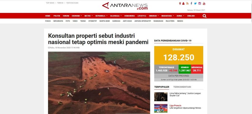 Konsultan Properti Sebut Industri Nasional Tetap Optimis Meski Pandemi | KF Map – Digital Map for Property and Infrastructure in Indonesia